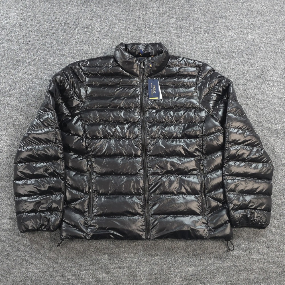 Polo Ralph Lauren Jacket Mens L Black Performance Packable Ecoloft Puffer NEW